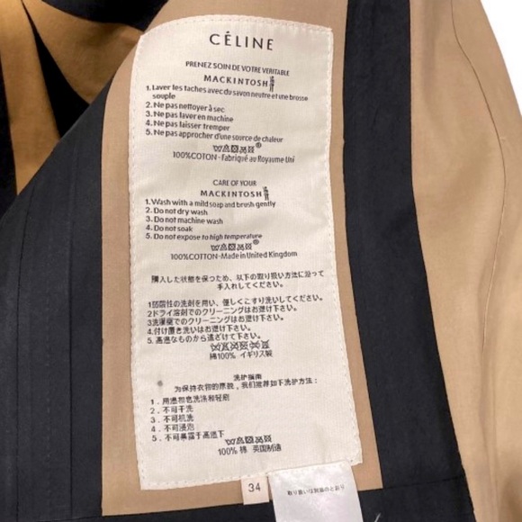 CÉLINE MACKINTOSH WATERPROOF COTTON BELTED TRENCH COAT SIZE 34 BY PHOEBE PHILO - Picture 7 of 16